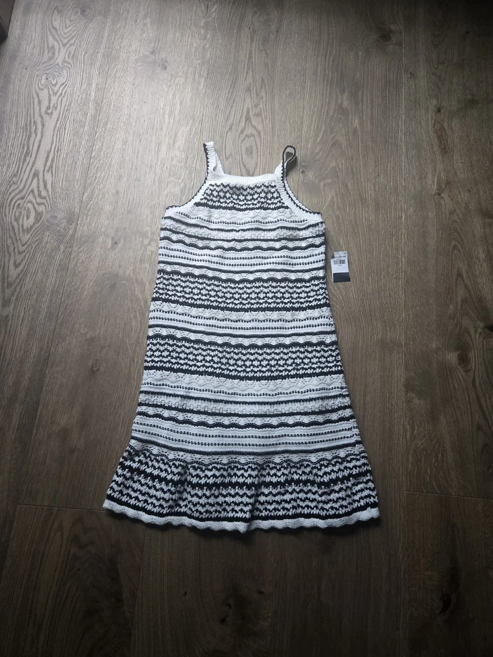 abercrombie kids Black & White Striped Knit Sundress